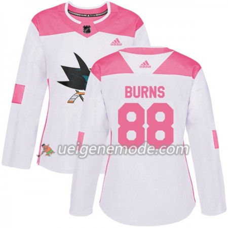 Dame Eishockey San Jose Sharks Trikot Brent Burns 88 Adidas 2017-2018 Weiß Pink Fashion Authentic